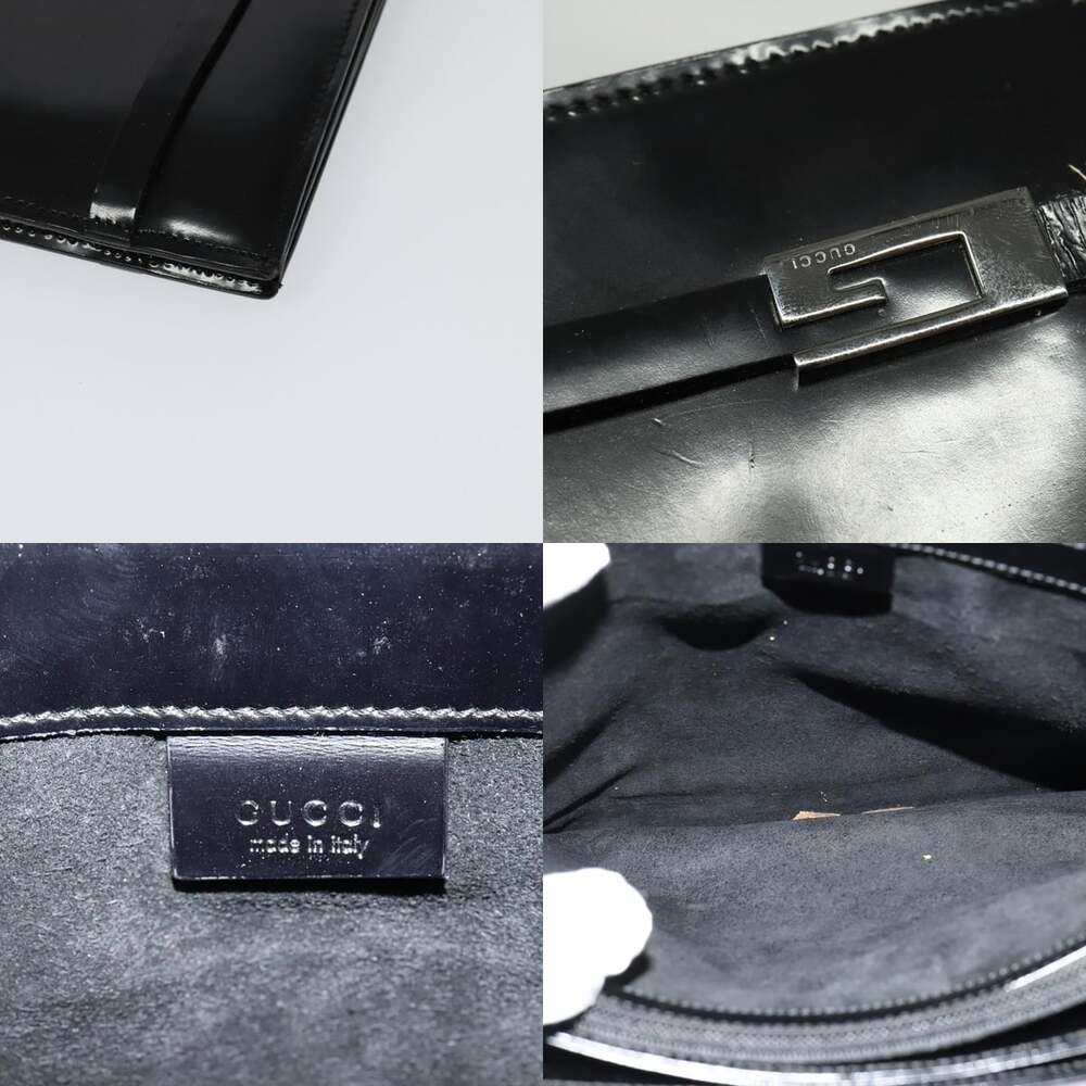 GUCCI Shoulder Bag Patent Leather Black Silver - Picture 11 of 13